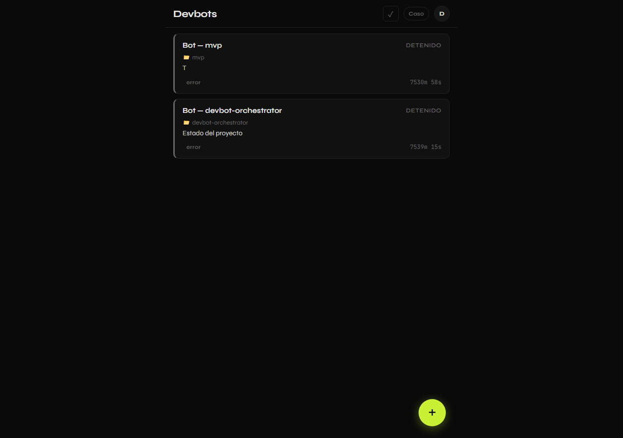 Devbot Orchestra — Dashboard