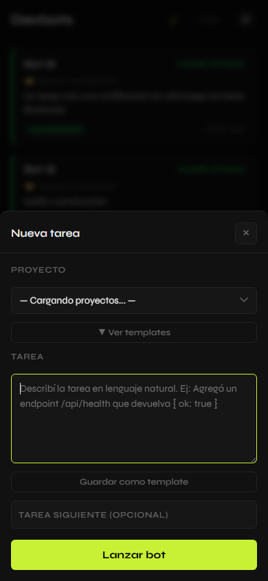 Devbot Orchestra — Launch a new task